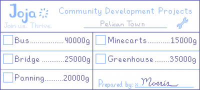 Joja Community Development Form Stardew Valley Wiki